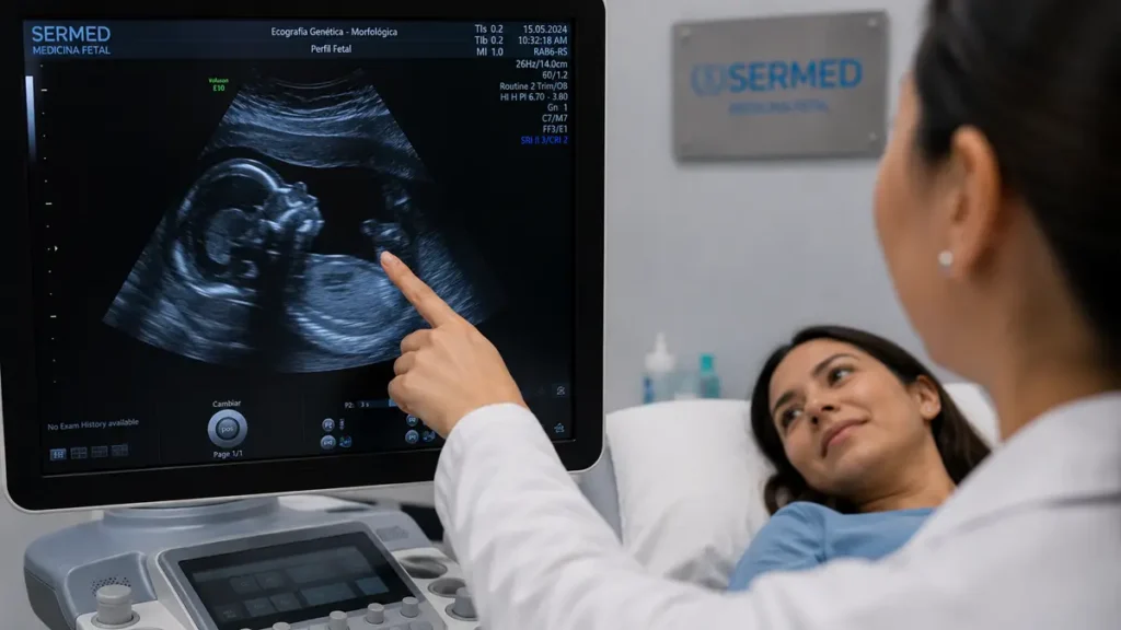 ¿Qué es una ecografía? 5 Claves de la Guía Definitiva para madres primerizas 2 Ecografía genética y morfológica para madre primeriza en Policlínico SERMED
